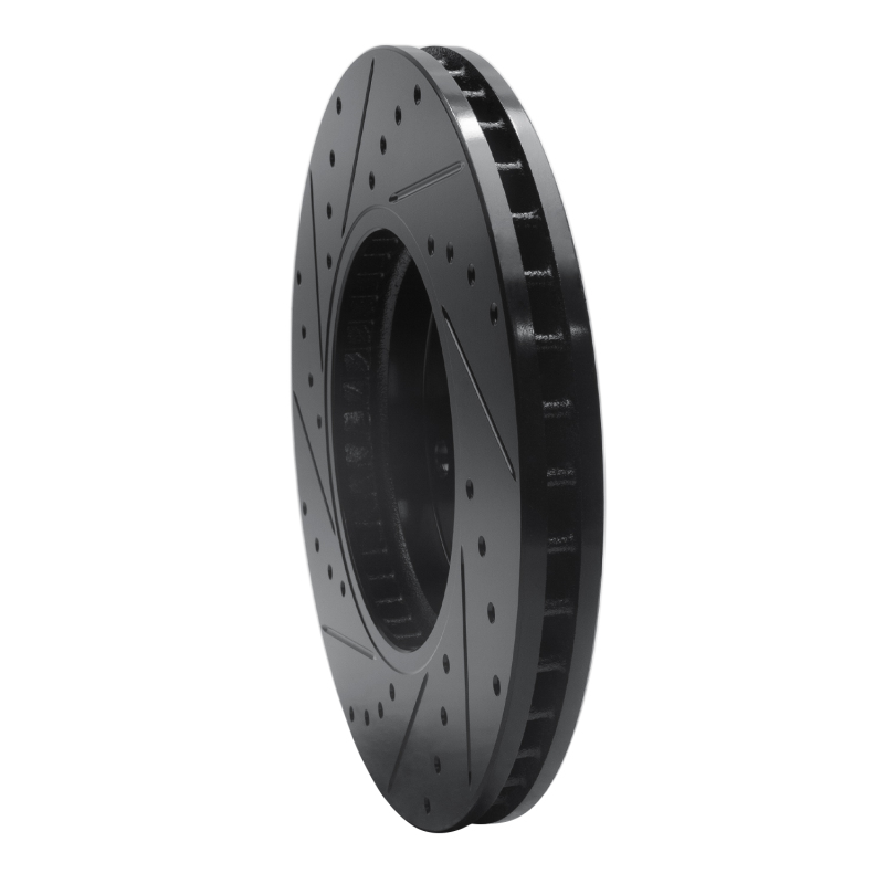 Cadillac CTS Brake Rotor (1) - Front Right - R1 Concepts - Drilled & Slotted - Black - `08-`14